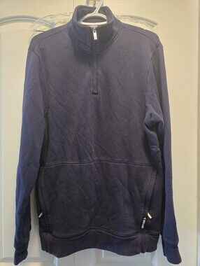 Adidas Men's Navy Quarter-Zip Pullover Sweater